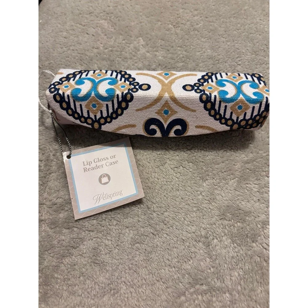 NWT Wellspring Canvas Covered Hard Case - Lip Gloss or Reader Glasses Pouch